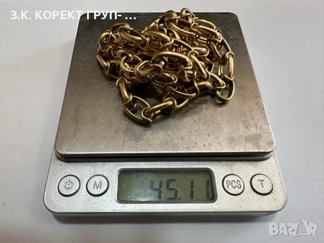 Златен синджир 14K – 45,11гр. / 71см. / Отлично състояние, снимка 2 - Колиета, медальони, синджири - 55476860