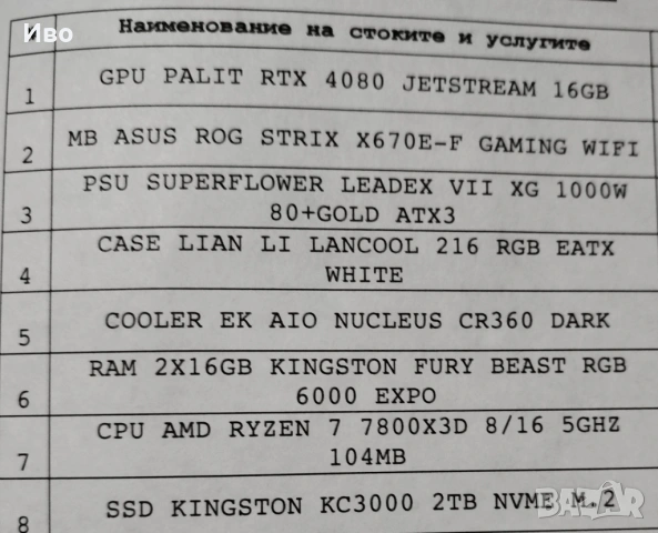 Компютър AMD Ryzen 7 7800X3D 8-Core Processor GeForce RTX 4080 JetStream 16GB, снимка 10 - За дома - 54164382