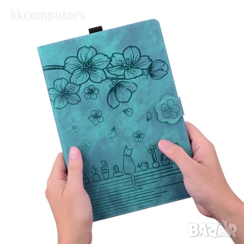 Xiaomi Redmi Pad 2 SE/Pad 2 9.7" калъф – PU кожа, цветя/котка, слотове, подставка, протектор, 4 цвят, снимка 11 - Калъфи, кейсове - 54627343