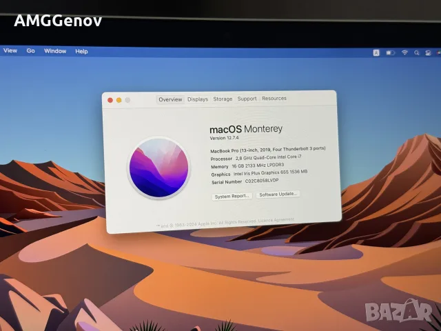 13.3’ Macbook Pro 13 2019 Core i7  16GB Ram  512GB SSD, снимка 9 - Лаптопи за работа - 55531550