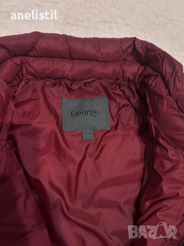 НОВО мъжко олекотено яке George XXL/3XL – бордо – внос Англия, снимка 2 - Якета - 55253617