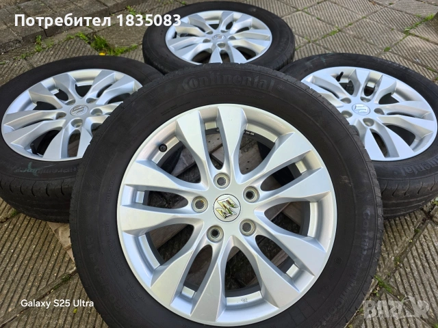 Лети джанти 16ки 5х114.3 Suzuki + летни гуми 205/60/16 Continental