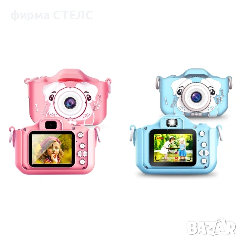 Детски фотоапарат STELS Кученце, 40MP, 8X Zoom, Селфи детска камера, USB-C