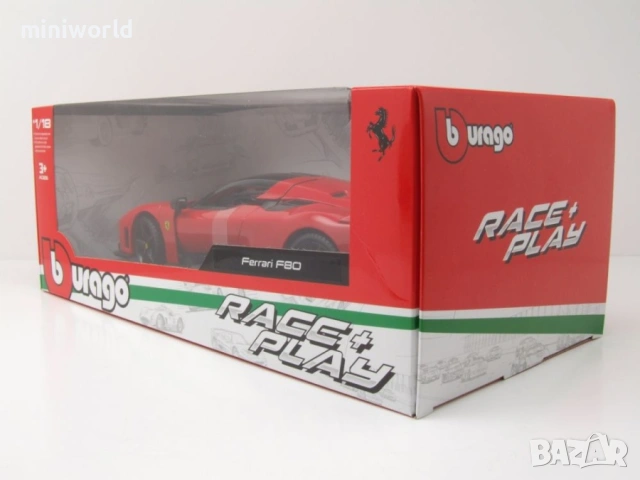 Ferrari F80 2024 - мащаб 1:18 на bBurago моделът е нов в кутия, снимка 10 - Колекции - 54331077