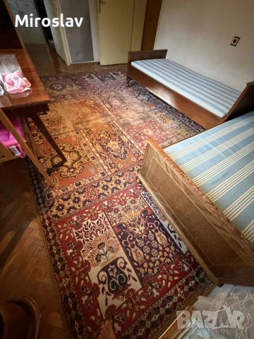 Голям ретро жакардов килим (240 х 380 см) – персийски десен / винтидж стил 1980г., снимка 6 - Килими - 55303832