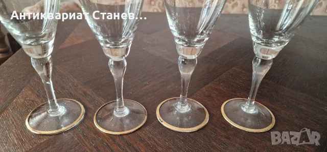 Ретро комплект чаши с златен кант, снимка 7 - Чаши - 55316661