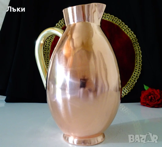 Медна кана,свръх масивна,чиста червена мед 850 гр.,1 л. 