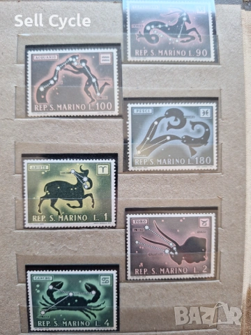 ✅ПОЩЕНСКИ МАРКИ - СЪЗВЕЗДИЯ - САН МАРИНО❗, снимка 2 - Филателия - 54084042