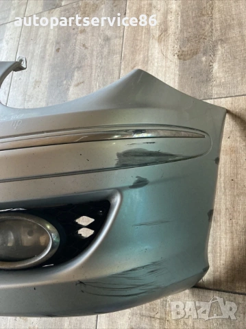 Броня предна сребърна Elegance без PDC сребърен лицев панел за Mercedes W211 (2007) , снимка 3 - Части - 54055990