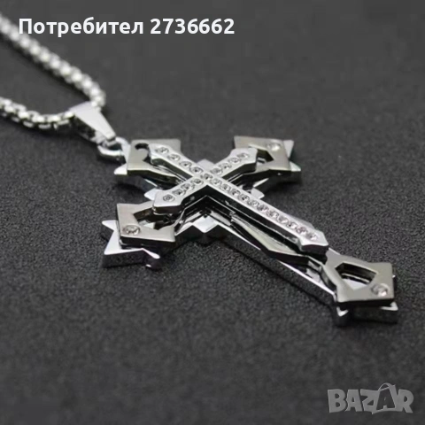 Колие " Троен Кръст ", снимка 2 - Колиета, медальони, синджири - 54370034