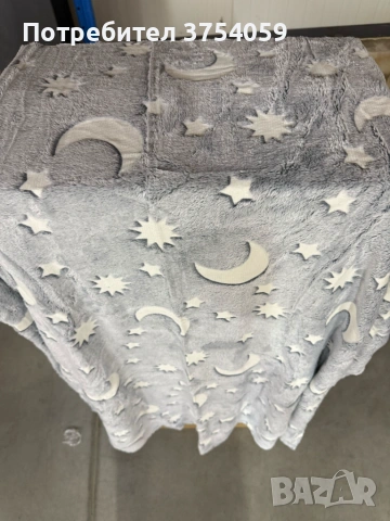 Светещо в тъмното одеяло Magic Blanket + Подарък Голям комплект конструктор с 165 части Плъзгащ блок, снимка 6 - Олекотени завивки и одеяла - 55160149