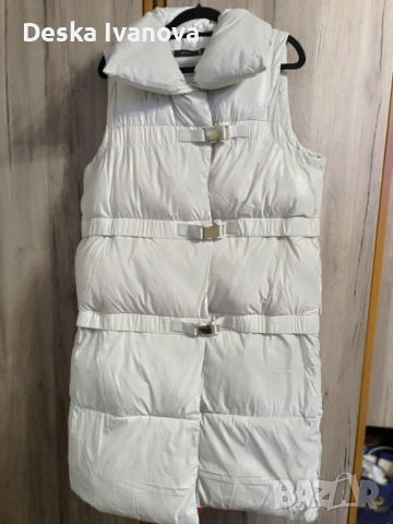 Дълга бяла  дамска грейка 