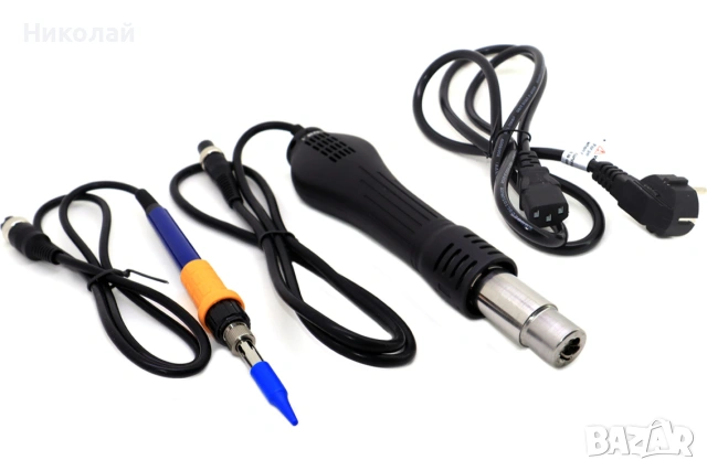 Станция за запояване WEP 853AAA IR нагревател 120x120mm, горещ въздух с държач, поялник, снимка 8 - Друга електроника - 55146576