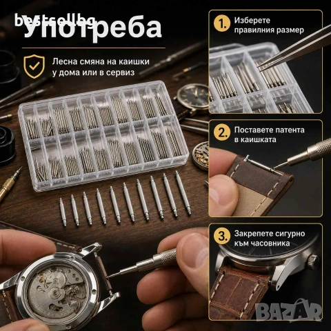 Професионални патенти за часовници смяна на верижки каишки метални кожени щифтове 8–22mm часовникар, снимка 3 - Други инструменти - 54110031