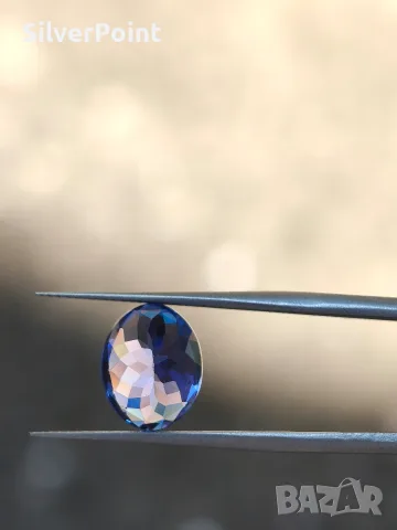 Танзанит 3.62ct чист на лупа с швейцарски сертификат , снимка 3 - Други - 55572896