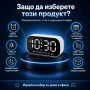 Настолен електронен часовник с термометър аларма календар постоянно светещ на ток за офис дома, снимка 4