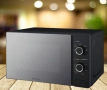 Микровълнова фурна 20L, черна, огледална, механична, снимка 1