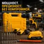 Акумулаторен винтоверт 18V с 2 батерии, LED осветление, куфар и богат комплект аксесоари, снимка 4