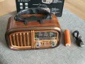 Портативно радио с ретро дизайн Golon RX-BT628S с Bluetooth, MP3, FM, соларен панел, снимка 1
