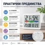 Малък електронен часовник с термометър и влагомер на батерии с магнит за бюро стена дигитален влага, снимка 4