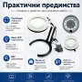 Голяма увеличителна ръчна и настола лупа с лед осветление лампа стъклена за четене шиене бродиране, снимка 3