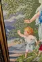 Уникален ръчно ушит гоблен „Ангел пазител" с масивна барокова рамка, снимка 5