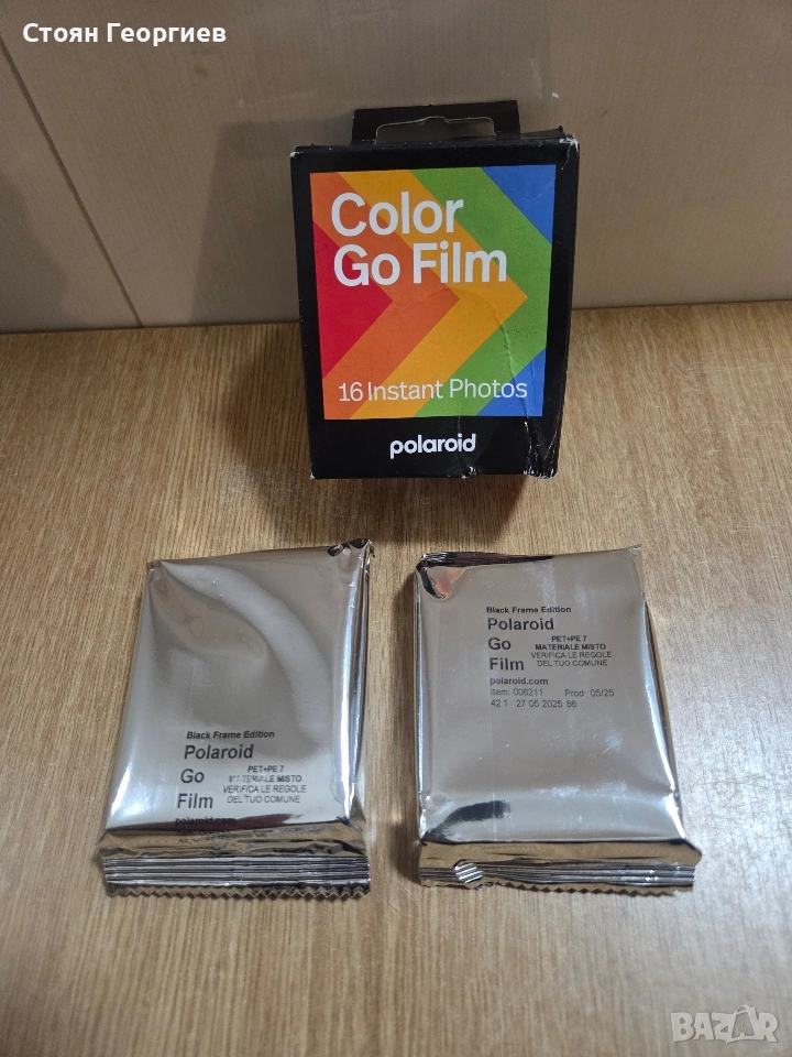 Двойна опаковка цветен филм Polaroid Go (Black Frame Edition, снимка 1