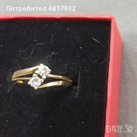 Златен пръстен, диаманти., снимка 6 - Пръстени - 54660358