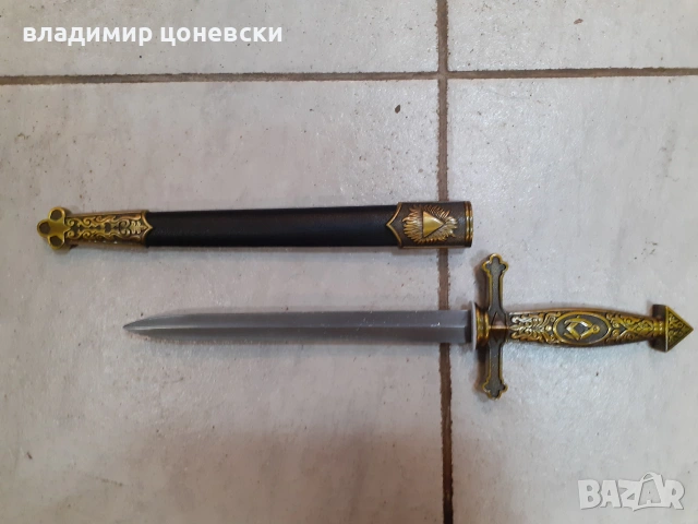 Масонски кортик,нож,кинжал,сабя,острие от стомана,кания обвита с кожа, снимка 5 - Колекции - 55000300