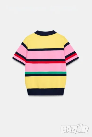Нова раирана поло тениска ZARA, снимка 3 - Тениски - 55437474