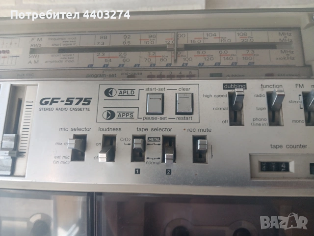 радио касетофон sharp GF-575, снимка 5 - Радиокасетофони, транзистори - 54910034