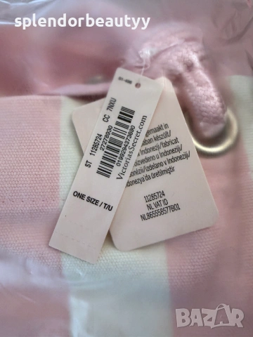 Victoria's Secret Heritage Stripe Rope Handle Tote Bag Голяма дамска чанта, снимка 8 - Чанти - 54209552