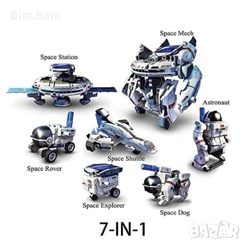Соларен космически робот 7 в 1 - Solar Rechargeable Space Fleet Kit , снимка 2 - Образователни игри - 55408742
