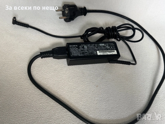 Оригинално зарядно за лаптоп Sony vaio 19.5V 2A 39W , зарядно Sony 19.5V 2A 39W , VGP-AC19V74
