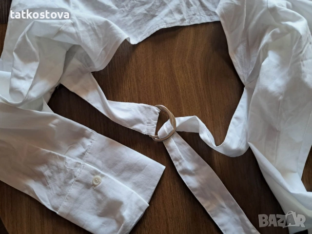 H&M фешън риза с отворен гръб р-р XS, снимка 7 - Ризи - 54503816
