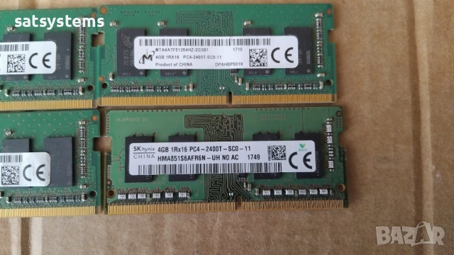 4 броя SO-DIMM Memory Module Micron+SKhynix Kit 4x4GB DDR4 2400MHz( PC4-19200 ) CL11 1.2V, снимка 3 - RAM памет - 54596735