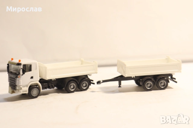 HERPA 1:87 H0 SCANIA САМОСВАЛ ГОНДОЛА КАМИОН МОДЕЛ КОЛИЧКА, снимка 10 - Колекции - 54396295
