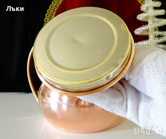Меден чайник бон-бон,чиста червена мед,1 литър. , снимка 5 - Антикварни и старинни предмети - 54670690