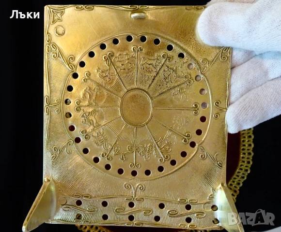 Бронзов вечен календар със зодиак на гърба., снимка 7 - Антикварни и старинни предмети - 54973809
