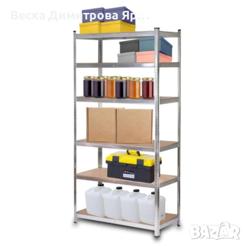 Професионален метален стелаж HÖGLER 222x110x50 см – 6 Рафта, до 1050 кг, регулируема височина, снимка 6 - Други - 54619422