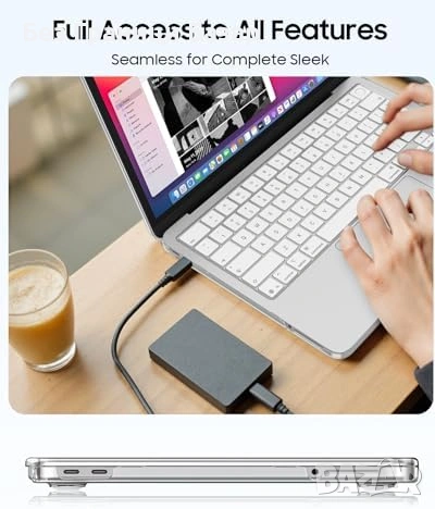Нов Прозрачен Защитен Калъф + Покритие за Клавиатура MacBook Neo 13 A3404 кейс лаптоп, снимка 5 - Калъфи, кейсове - 54723904