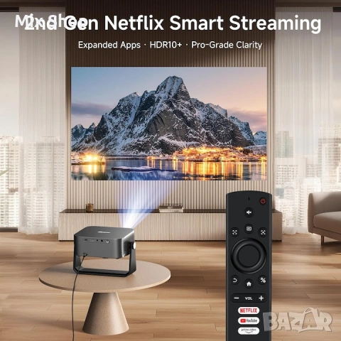 Нов Видеопроектор iSinbox YG381 Smart 4K, 1500 ANSI лумена, Автофокус, Преносим, снимка 2 - Друга електроника - 55130046