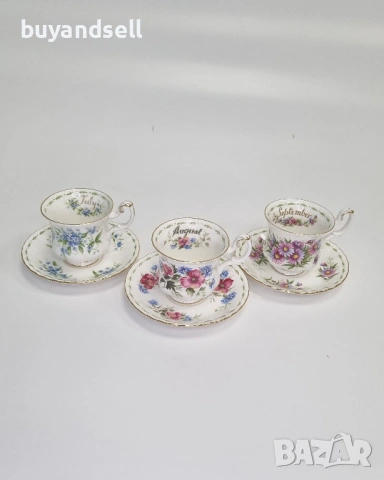 сервиз от фин порцелан Flowers of the Month Royal Albert, снимка 7 - Сервизи - 54354456