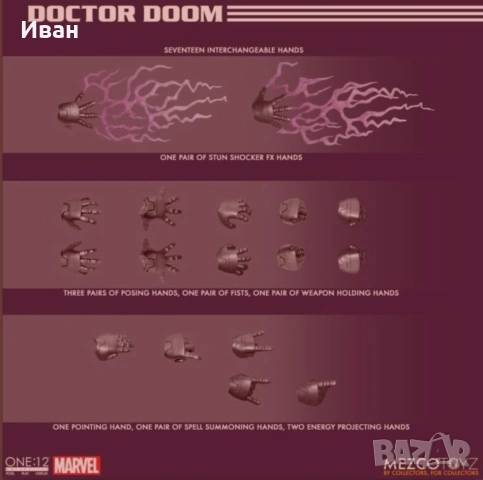 MEZCO TOYZ SUPERIOR DR. DOOM 1:12/ ШЕДЬОВЪР НА ВЪРХОВНИЯ Д-Р ДУМ 1:12, снимка 9 - Колекции - 54805333