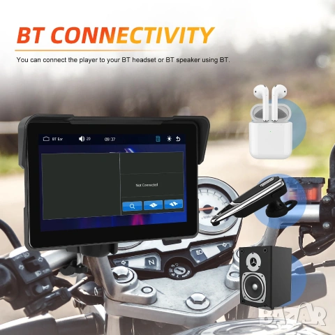 7" Навигация за Мотоциклет Мултимедия за мотор CarPlay Android Auto Водоустойчива IP67 Дисплей мото, снимка 12 - Аксесоари и консумативи - 55230098