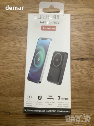 SilverLabel 10 000mAh безжична магнитна външна батерия, снимка 4 - Външни батерии - 54448014