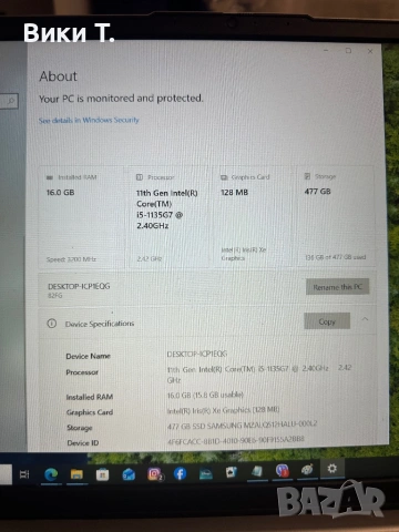 Лаптоп Lenovo Ideapad 5 slim, снимка 4 - Лаптопи за дома - 54208500