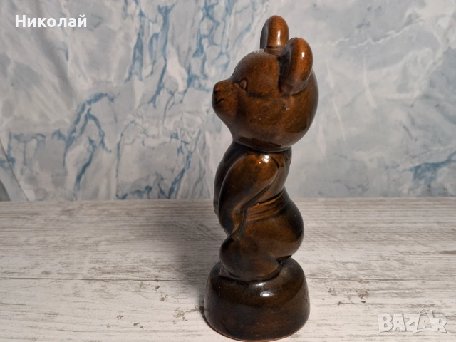 Съветска Руска Керамична Фигура Мечето Миша Олимпиада Москва 80, снимка 5 - Антикварни и старинни предмети - 54617486