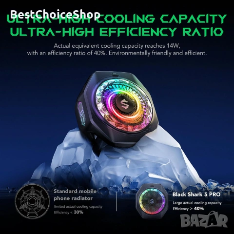 Магнитен охладител за телефон Black Shark 5 Pro с RGB светлини, снимка 12 - Селфи стикове, аксесоари - 55057407