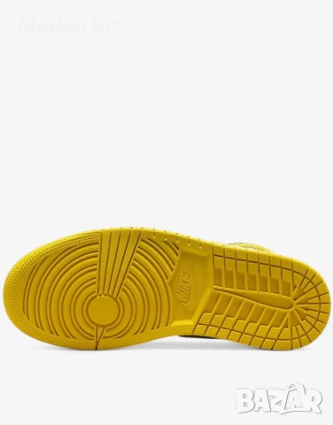 Оригинал! NIKE Jordan 1 Mid Shoes White/Yellow дански кецове, снимка 6 - Кецове - 54328355